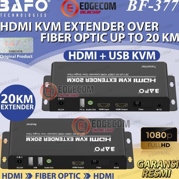 BEBAS ONGKIR - BAFO HDMI KVM Extender via FO Fiber OPTIC Up to 20KM BF-377 BF 377