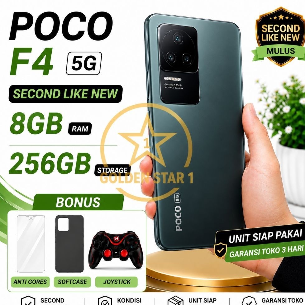 Poco F4 5G RAM 8GB 256GB Second Like New Bonus Joystick Softcase Anti Gores