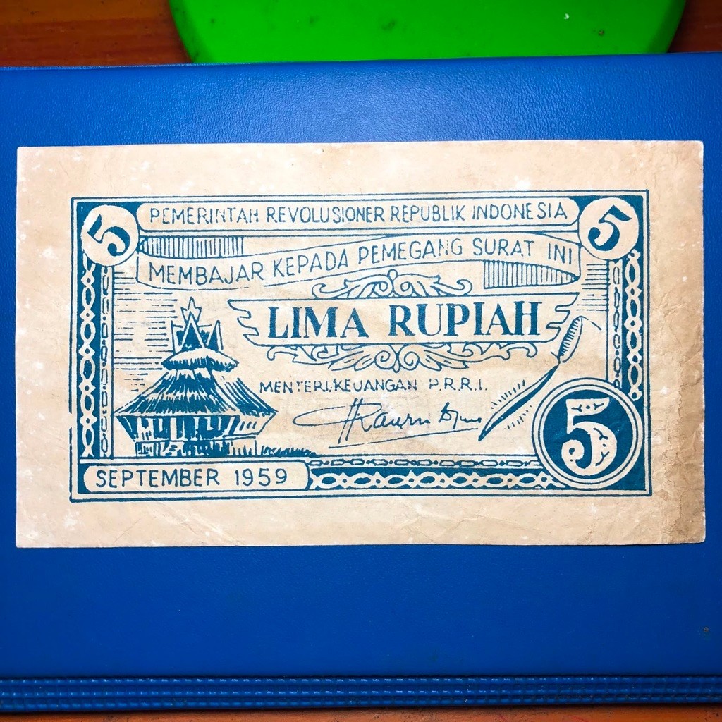 Uang Koleksi Edisi Uang Daerah Langka PRRI 5 Rupiah