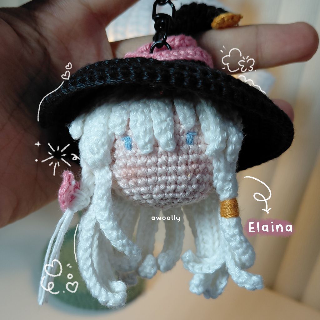 Gantungan Kunci Elaina Crochet Elaina Wandering Journey Elaina Keychain Anime Keychain