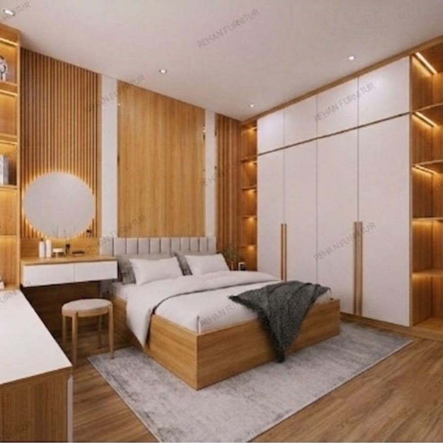 Paket Kamar Tidur Set Kamar Tidur Lengkap Tempat Tidur Set Minimalis Bedroom Set Wardrobe Lemari Pak