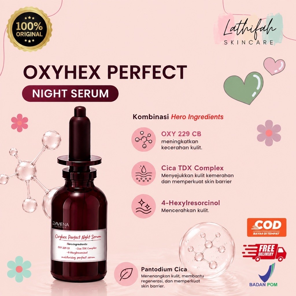 DAVIENA BURGUNDY SERUM NIGHT OXYHEX PERFECT| DAVIENA SKINCARE MAKASSAR | DAVIENA MAKASSAR | DAVIENA 