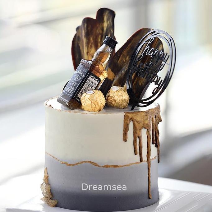 KALGURIO Dreamsea1 Topper Kue Ulang Tahun Botol Minuman Miniatur Hiasan Birthday Cake Jack Daniels W