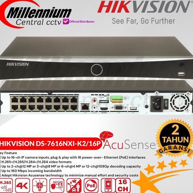 NVR 16 CHANNEL HIKVISION DS-7616NXI-K2/16POE