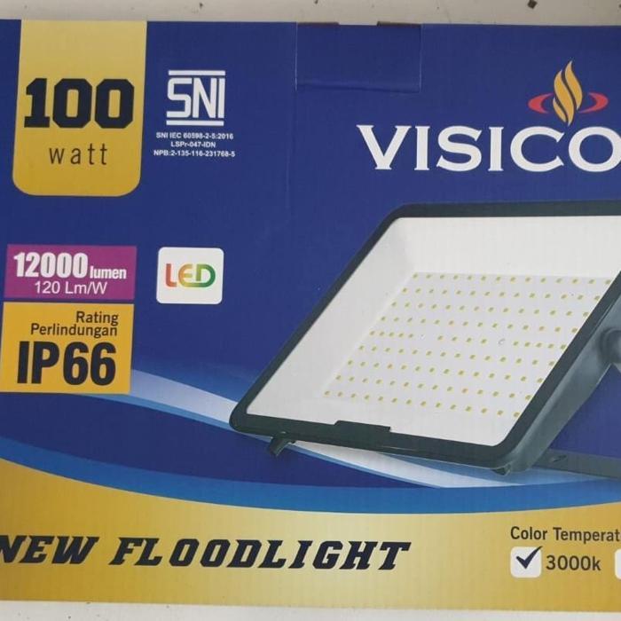Lampu Flood Light LED 100W 100 W 100 Watt Sorot Visicom Floodlight Putih 6500K / Kuning 3000K - Puti