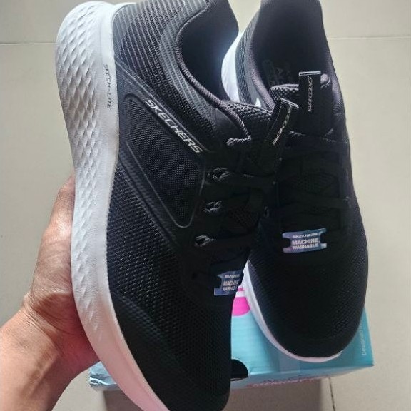 Sepatu Sekolah Skech Lite Uniform Ave Black