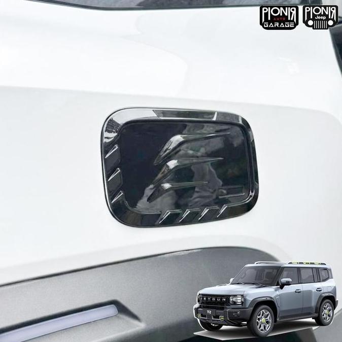 Fuel Tank Cap Jetour T2 Black Glossy Plastik ABS | Cover Tutup Tangki Bensin Jetour T2 Hitam Glossy 