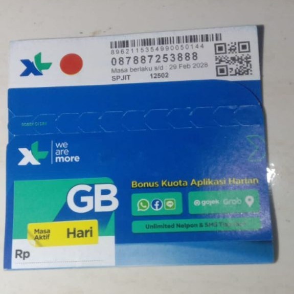 kartu XL perdana cantik murah Kuota murah triple 888
