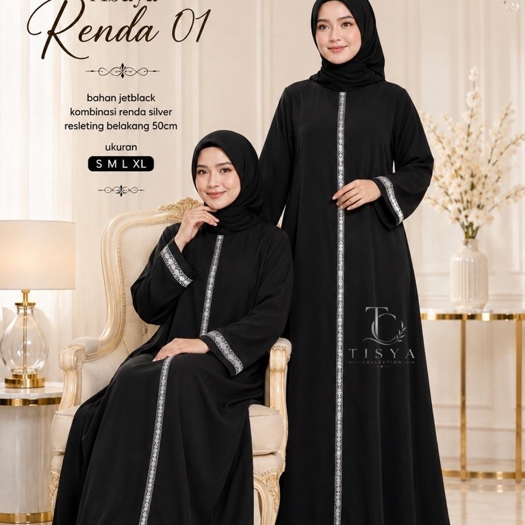 Abaya hitam remaja premium gamis hitam simple elegant terbaru