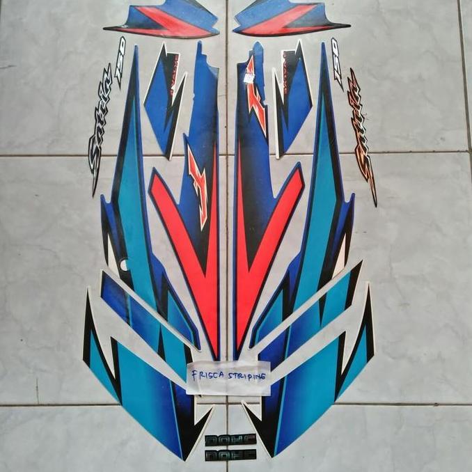 DB160 - striping satria fu 2007 putih biru