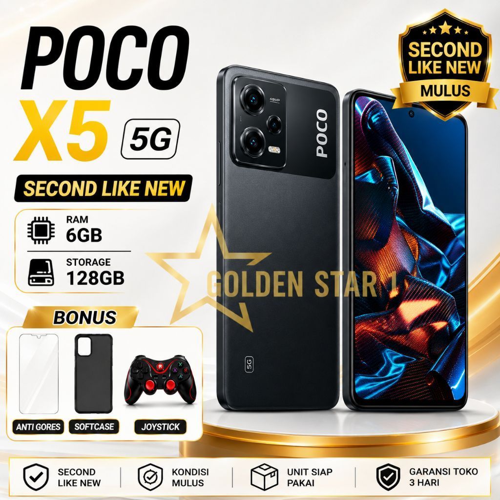 POCO X5 5G 6/128GB Second Mulus Snapdragon 695 AMOLED 120Hz Bonus Lengkap