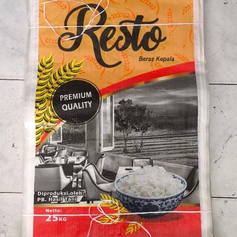 karung beras laminasi baru 25 kg cap resto