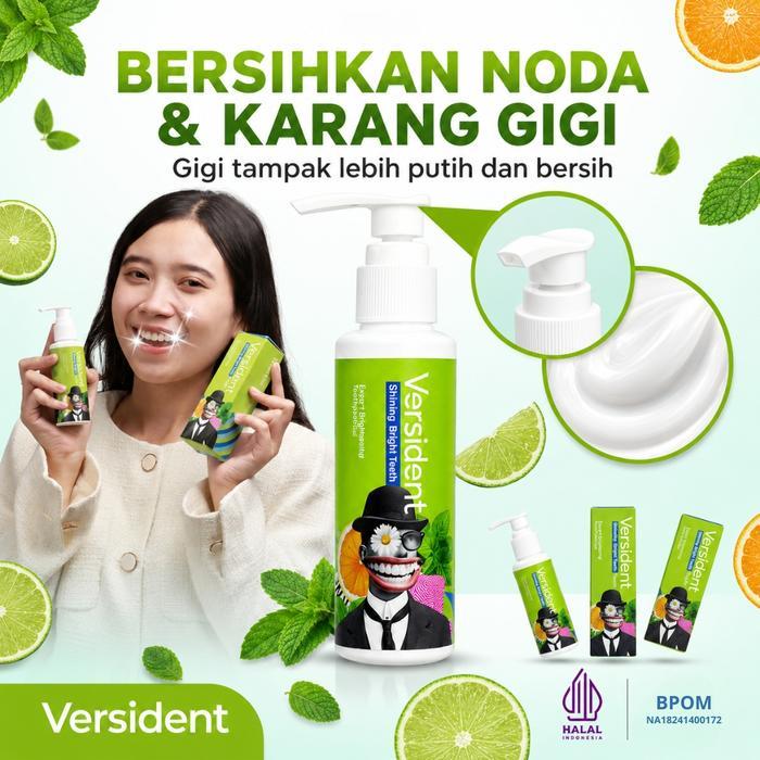 [GMV] Versident Shinning Bright Teeth - Pasta gigi pemutih gigi Dan Pencegah karang gigi Original Mu
