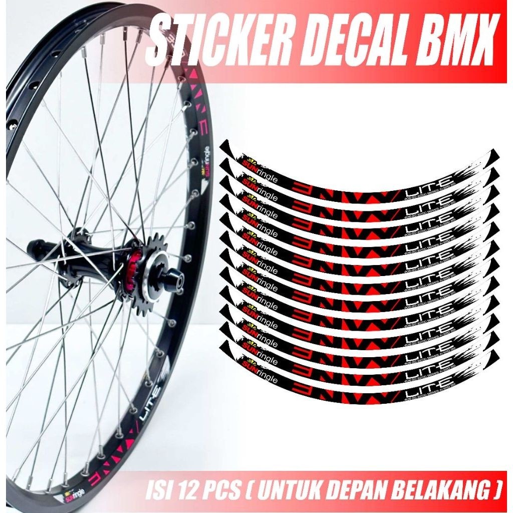 sticker decal rims sepeda BMX 20 inch envy sun ringe lite