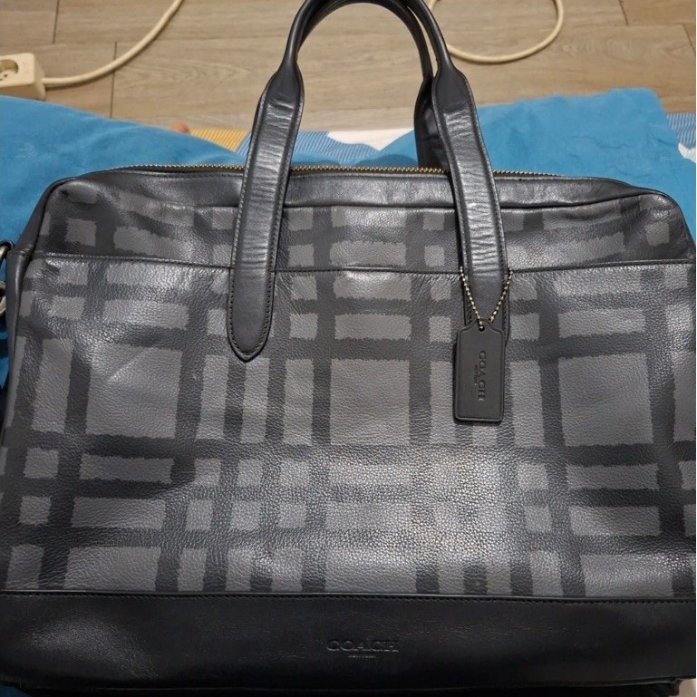 Coach Hamilton Briefcase with Wild Plaid Print