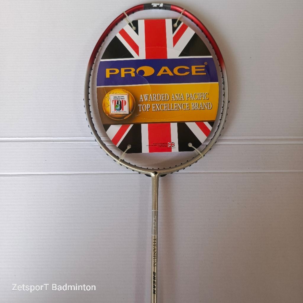 Raket Badminton PRO ACE Titanium Dream warna merah perak