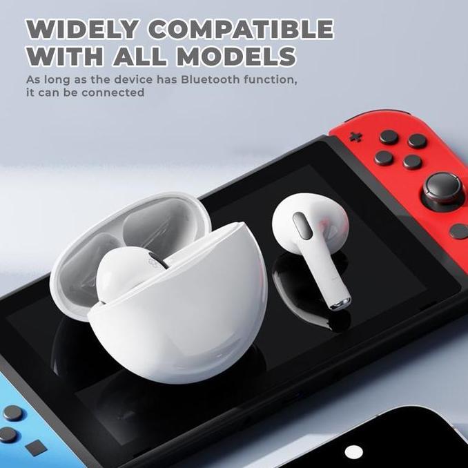 Dj- [Dingdong] J6 Tws Headset Bluetooth Pro 6 Desai Kartun Printing Hifi Sound 9D Ponsel Earphone