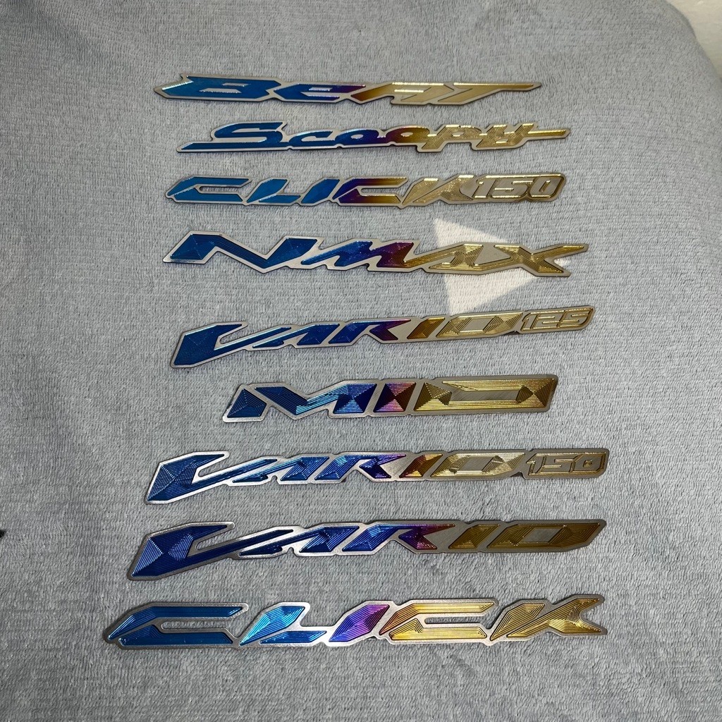 Emblem Body Titanium Original Vietnam gr 5 (SET 2PCS ) BEAT / VARIO 150 / NMAX / CLICK / CLICK 150 /