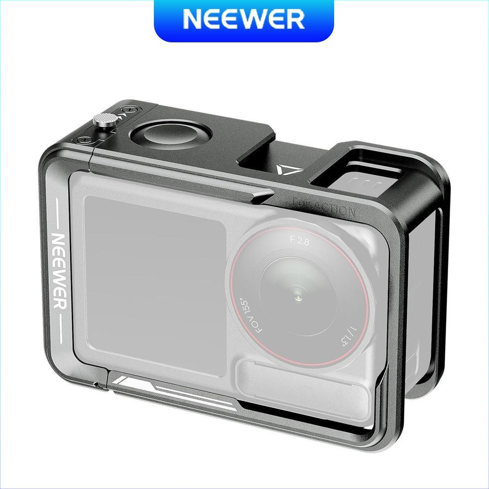 NEEWER Metal Cage for DJI Osmo Action 5 Pro/4/3 Cold Shoe + DJI Mic Compatible DISKON