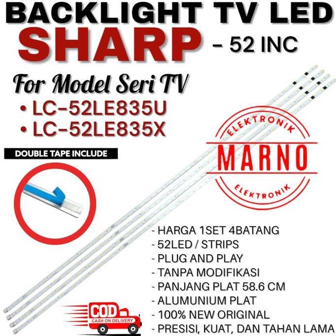 BACKLIGHT TV LED SHARP 52 INC INCH LC-52LE835U LC-52LE835X 52LE835U 52LEB35X LC52LE835U LC52LE835X 5