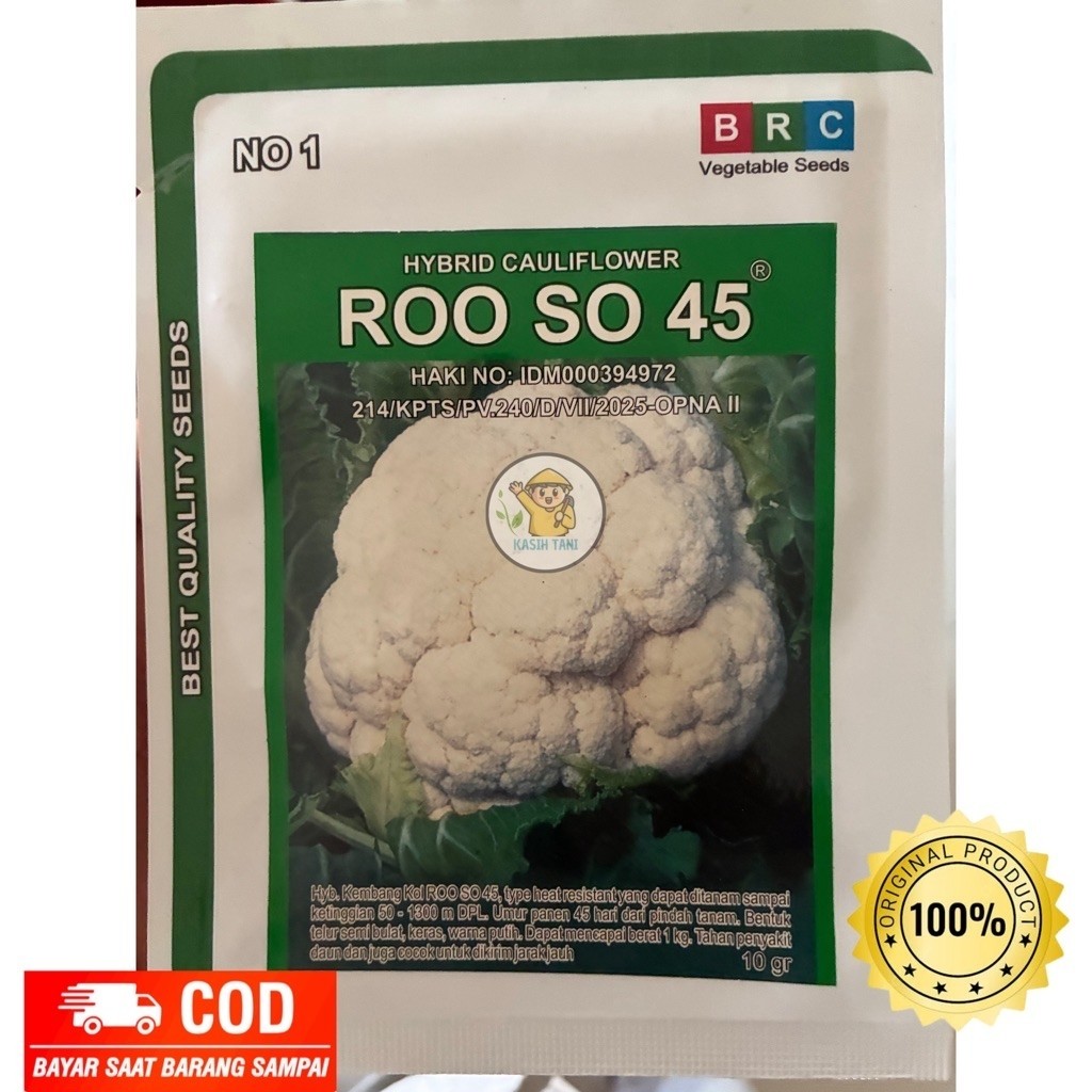 Benih Kembang Kol Hybrid / Hybrid Caulflower ROO SO 45 dari BRC