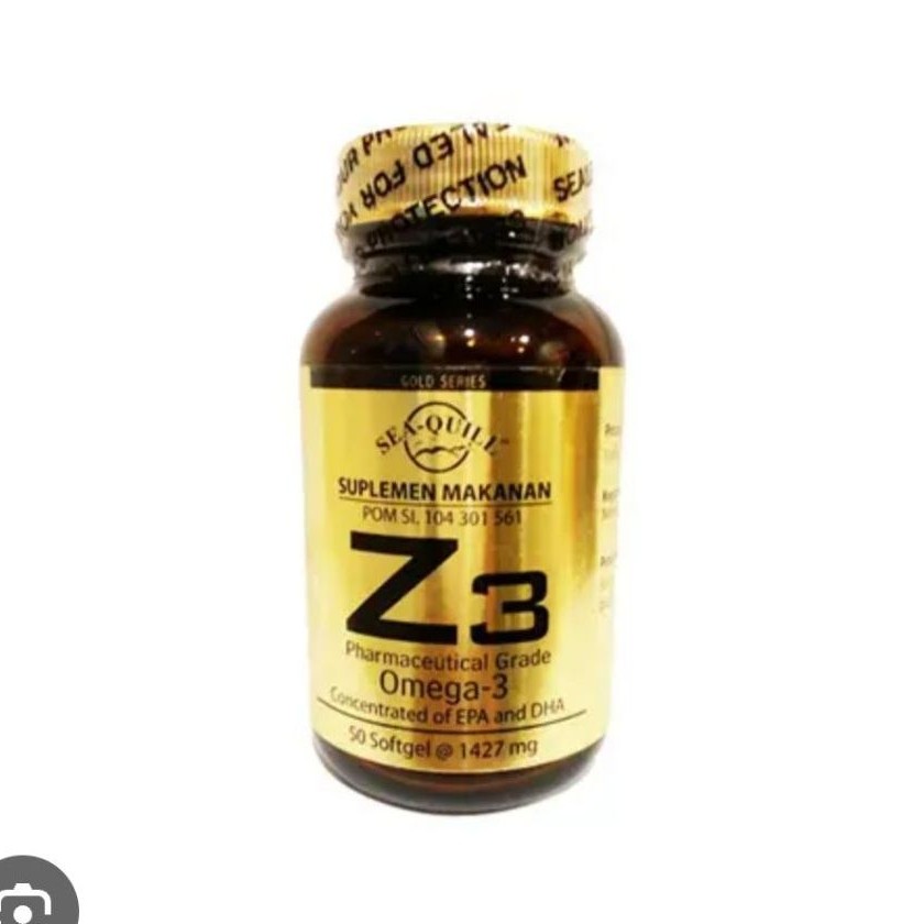Sea Quill Z3 Omega-3 50 Kapsul - Suplemen Jantung, Menurunkan Kolesterol, Membantu Sistem Imun
