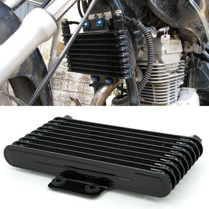 SHAKIMZ Oil Cooler Sepeda Motor Universal 125ml Pendingin Oli Mesin Radiator Pendingin Oli Aluminium