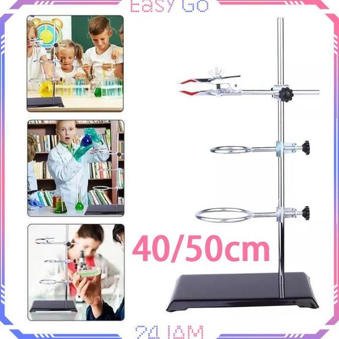SAMBINAKA Statif Laboratorium Full Set Tiang Statif Dan Klemtiang Statif Batang Statif Ring Klem Sta