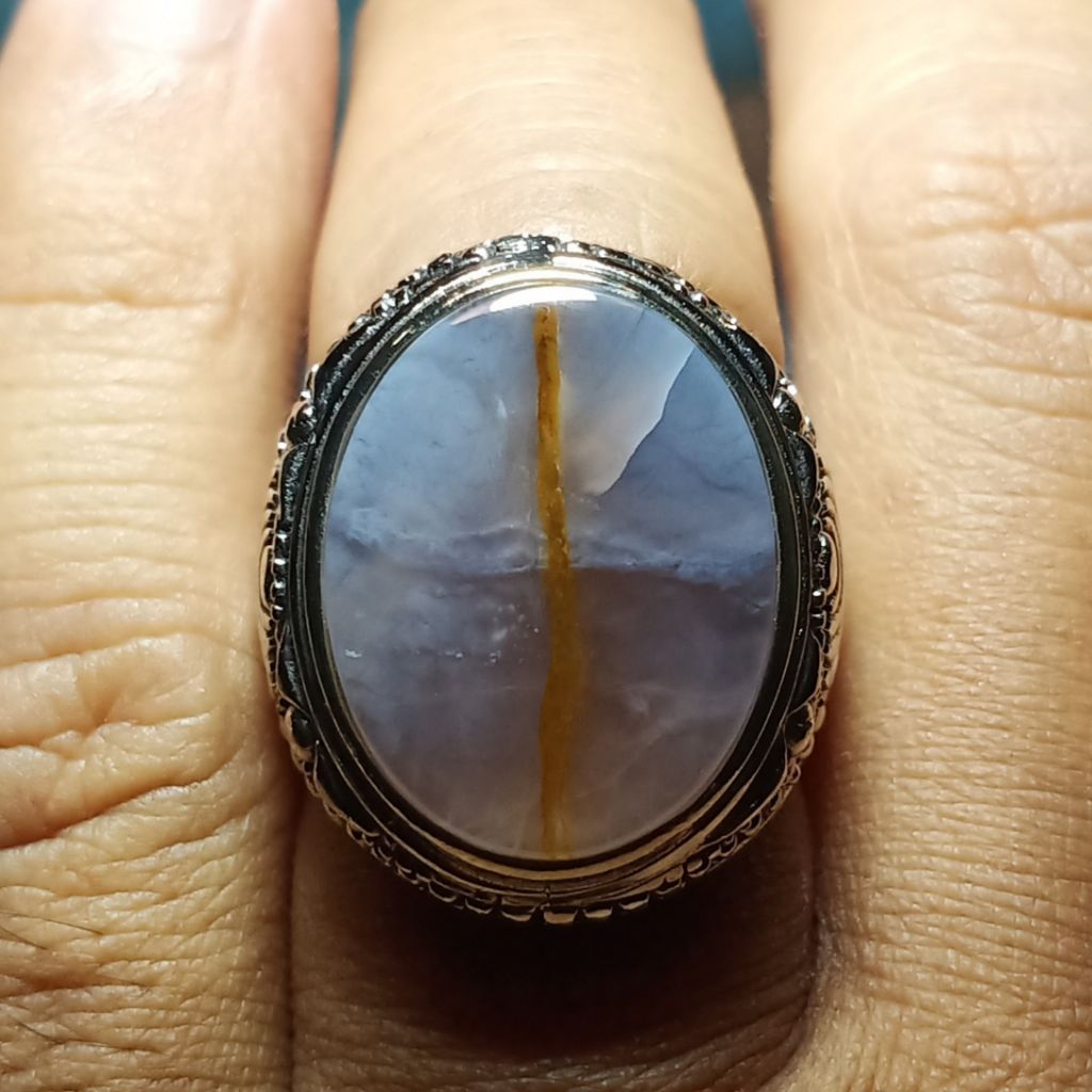 Batu Tapak Jalak Lavender. Batu Akik Tapak Jalak - Cincin Batu Tapak Jalak