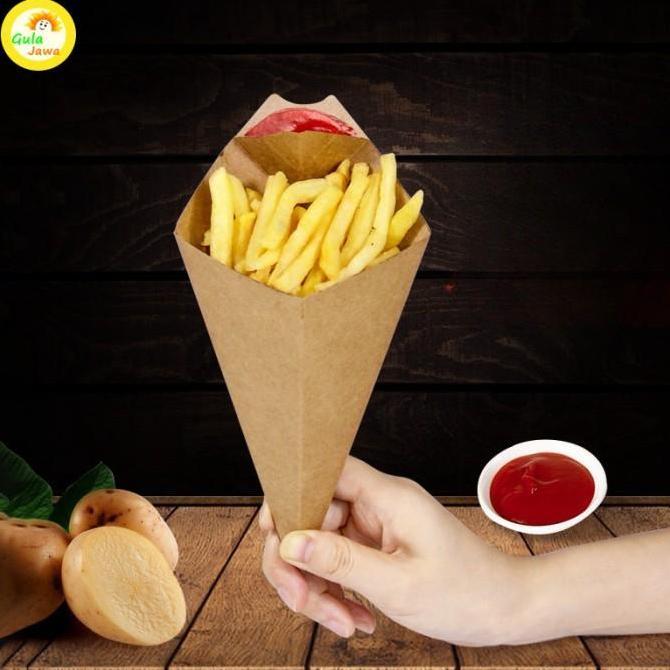 SHWARASA Tray Kentang Goreng Dus French Fries Box Churros Ayam 50pcs Dus Kemasan Kentang Goreng Box 