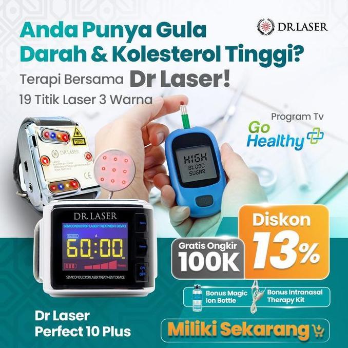 SAMBINAKA Dr Laser Perfect 10 Plus Original | Alat Terapi Low Level Laser 10 Titik 3 Warna Bantu Mel