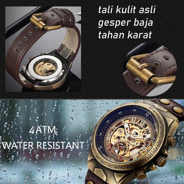 Favorit Fngeen A275 Jam Tangan Kulit Otomatis Original Automatic Mekanik Waterproof Mechanical Watch