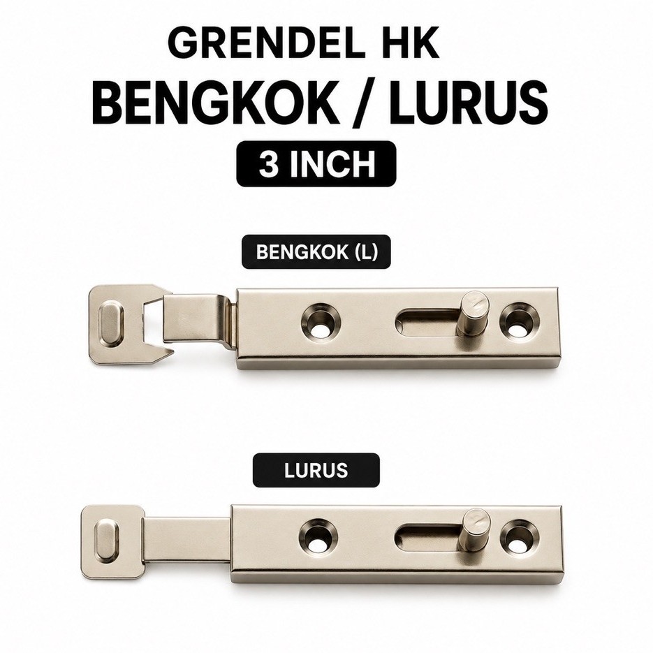 Grendel Bengkok Lurus Hk 3inch - Grendel Slot