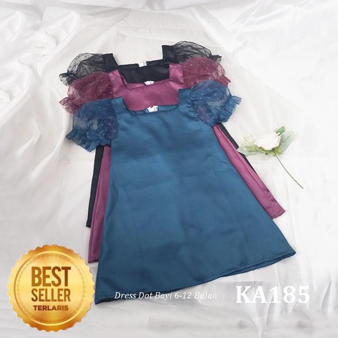 Bebe - Gaun Bayi Warna Hitam Burgundy Emerald Mahogany 0 6 Perempuan Baju Dot Desain Korean Style Si