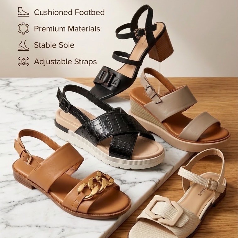 NEW Wedges Obermain Black Obermain Sandal Wedges Hitam Sepatu Heels Obermain Sepatu Wanita Obermain 