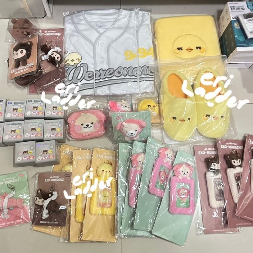 EXO DOLL MUNGCHIZ / kai chanyeol sehun / tablet pouch goodluck doll keyring baseball shirt stress ba