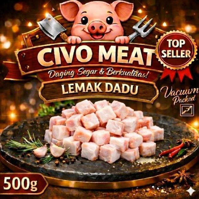 Lemak Babi / Minyak Babi / Lard Mentah Potong Dadu 500 gram