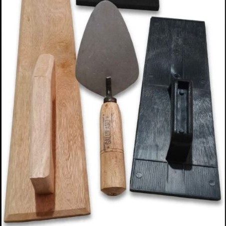 paket hemat 4produk roskam kayu40cm+roskam PVC lapis sepon+sendok oval+sepon acian 1cm