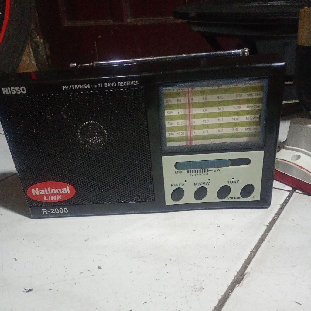 RADIO FM 11 BAND RECEIVER MERK NATIONAL LINK R-2000 NORMAL DIKIRIM SESUAI POTO
