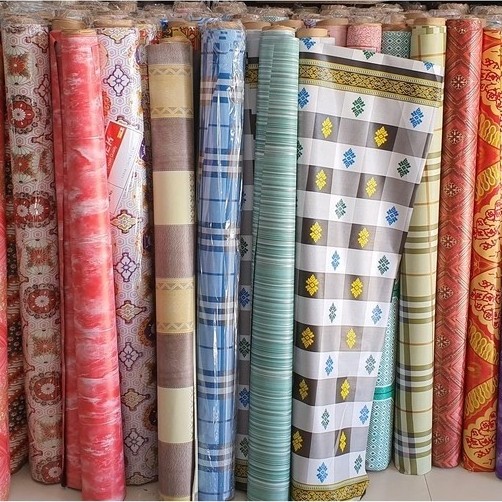 Tikar Terpal Karpet Lantai Plastik Vinyl Kayu Marmer Lebar 120 Roll Makassar