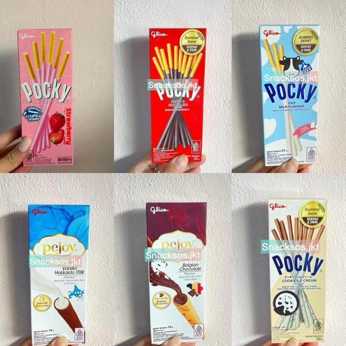 [MINI SIZE] GLICO POCKY BISKUIT STIK STRAWBERRY / COOKIES & CREAM / CHOCOLATE / MILK - GLICO PEJOY B
