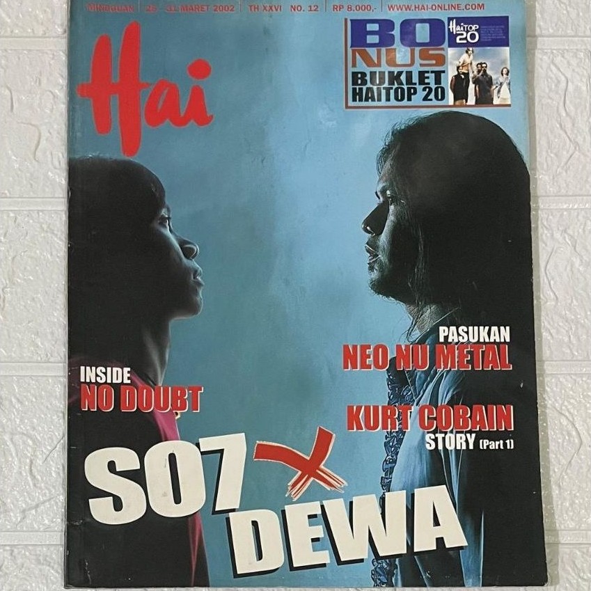 Majalah Hai 25 Maret 2002 : Eross SO7 x Dhani Dewa - Kurt Cobain