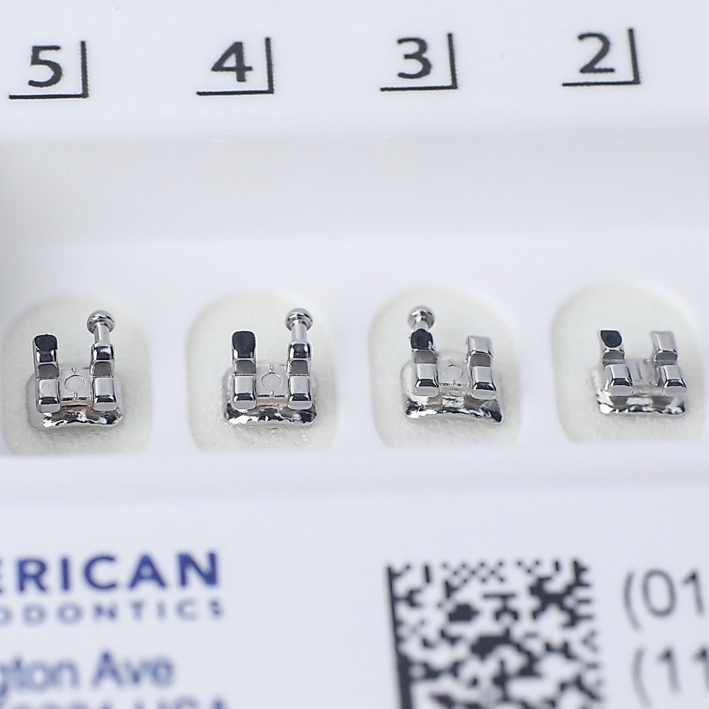 AO American Orthodontics Mini Master Bracket, MBT .022 UL 5X5 Mesh Base Orthodontic Brackets Made in