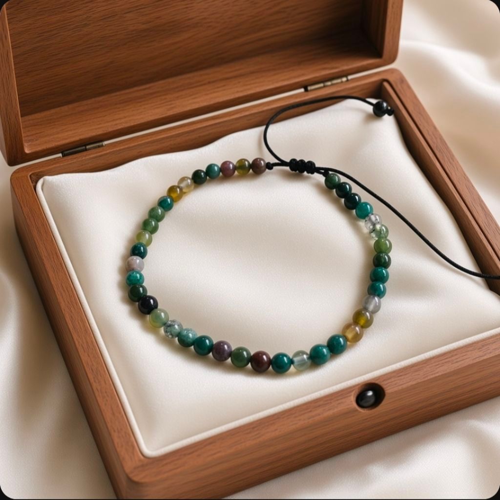 Gelang Batu Indian Agate Asli