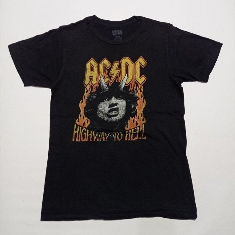 Kaos Band ACDC Highway To Hell Official Merchandise Warna Hitam Size S Second Brand ACDC