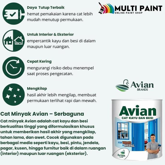 Avian Cat Kayu Dan Besi 100Cc Avian Cat Minyak 100Cc Cat Avian High Gloss 100Ml Cat Besi
