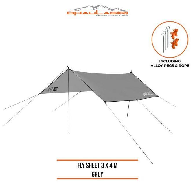 Dhaulagiri - Flysheet 3M X 4M - Shelter Ultralight Pelindung Tenda Waterproof PU 3000 mm