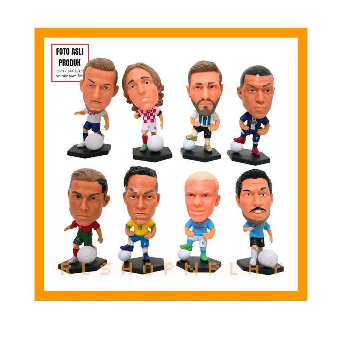 Figure Miniatur Pemain Sepakbola Football Player Kodoto Ronaldo Mbappe David Beckham Messi Sergio