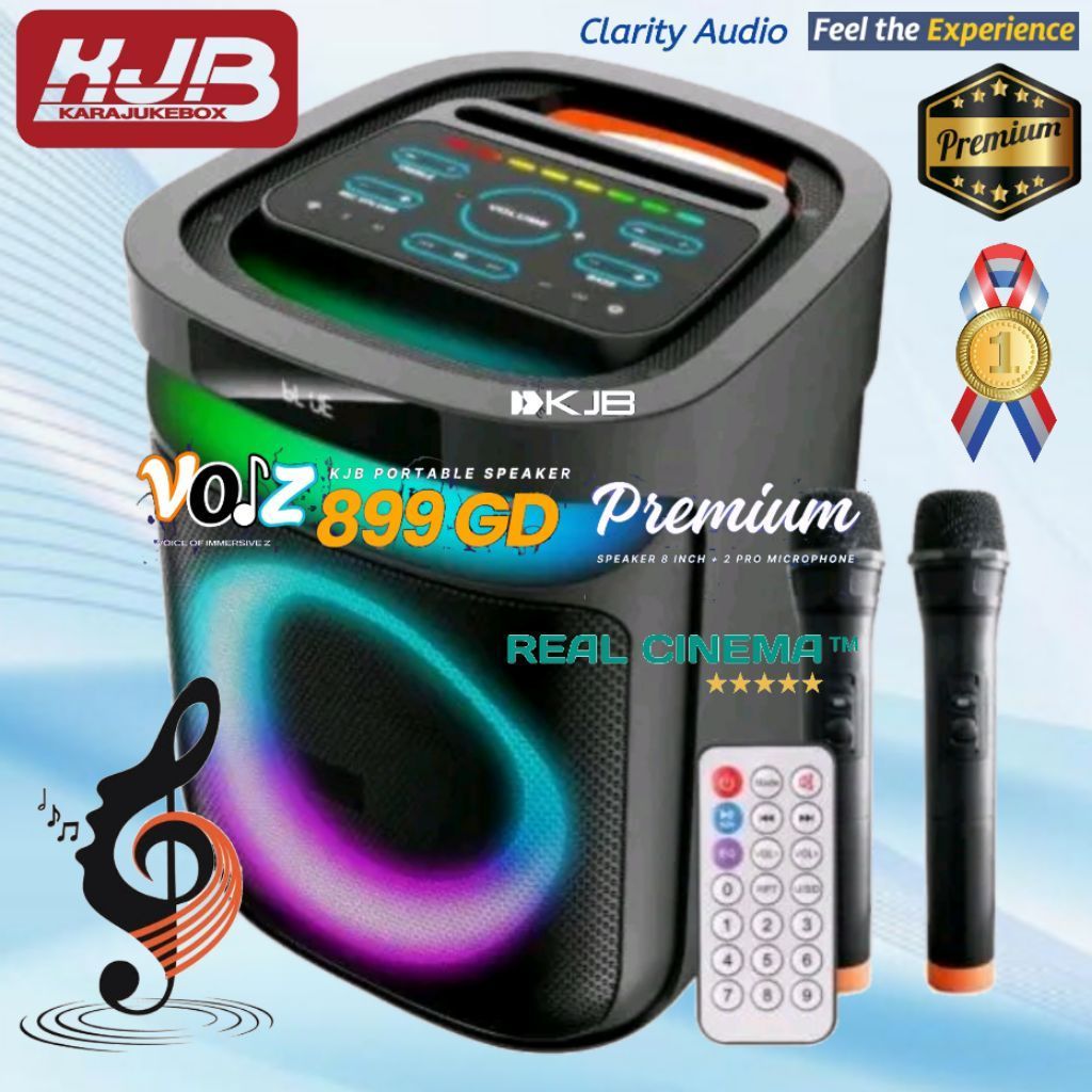 KJB VOIZ 899 GD Premium Portable Speaker 2 Pro Wireless Mic