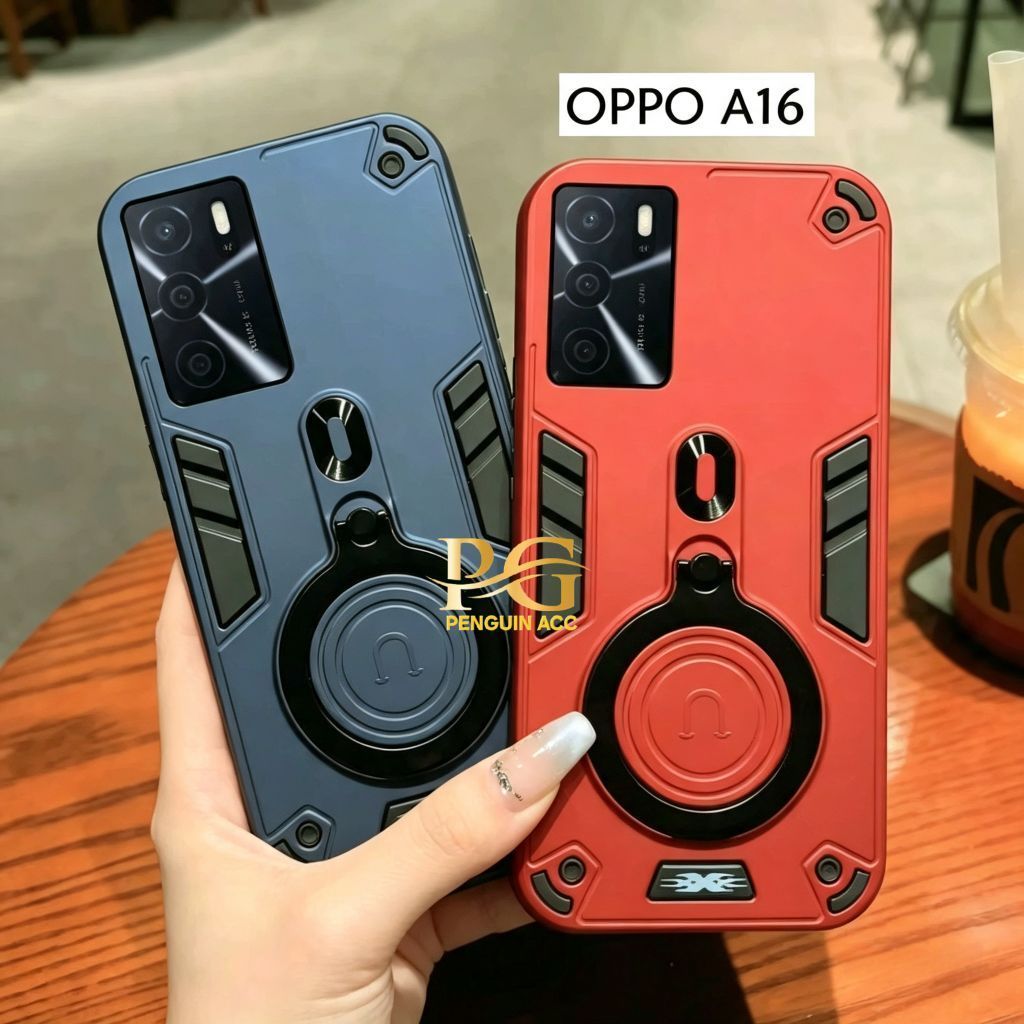 Casing OPPO A16 Hard Case Robot Ring Eye Ring Pro Camera Casing Standing Robot